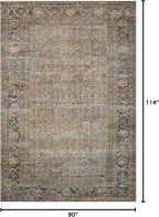 Loloi Adrian Collection ADR-03 Terracotta/Multi 7'-6" x 9'-6", .19" Thick Area Rug