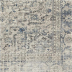RUGGABLE Washable Vintage Area Rug – Kamran Blue Quartz 5x7, Stain-Resistant, Non-Slip – Medium Machine Washable Rugs for Living Room, Bedroom, Hallway, Entryway & Office–with Cushioned Pad