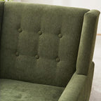 Accent Chairs for Living Room,Button-Tufted Upholstered Armchair with Wooden Legs,Comfy Mid Century Modern Chair for Bedroom Apartment Waiting Room Green