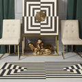 RUGGABLE x Jonathan Adler Machine Washable Modern Runner Rug – Op Art Charcoal 2.5x7, Stain-Resistant, Non-Slip – Washable Rug for Hallway, Entryway, Living Room & Kitchen–with Standard Pad