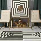RUGGABLE x Jonathan Adler Machine Washable Modern Area Rug – Op Art Charcoal 2x3, Stain-Resistant, Non-Slip – Small Rugs for Living Room, Bedroom, Hallway, Entryway & Bathroom–with Standard Pad