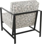 HomePop Modern Metal Frame Accent Chair Home Décor|Accent Chairs for Living Room & Bedroom - Gray Lines