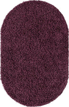 Unique Loom Solid Shag Collection Area Rug (3' 3" x 5' 3" Oval, Eggplant Purple)