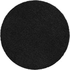 Unique Loom Solid Shag Collection Area Rug (7' 1" Round, Jet Black)
