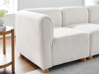 VANOMi Oversized Modular Sectional Sofa, V-Shaped Corner Sectional Couch for Living Room, 5 Seats Modular Sofa, Cream White