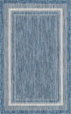 Unique Loom Outdoor Border Collection Area Rug - Soft Border (3' 3" x 5' 3" Rectangle, Blue/ Ivory)
