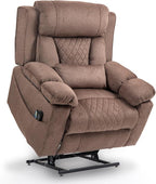 Big Man Power Lay Flat Lift Chair Oversized Recliner Dual Motor Heat Vibration for Elderly, Overstuffed Electric Extra Wide Recliners with Flip Arm Storage Cup Holders,USB Type C Charging