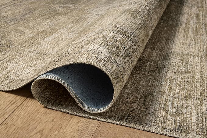 Loloi Amber Lewis Cambria Collection CBR-03 Sand/Olive 7'-6" x 9'-6" Area Rug Jute, Neutral, Vintage Style, Antique Tone, Living, Bedroom, Dining, Carpet