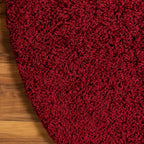 Unique Loom Solid Shag Collection Area Rug (7' 1" Round, Cherry Red)