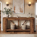 Tribesigns 70.9" Narrow Long Console Table, 2-Tier Farmhouse Entryway Table with Storage, Modern Entry Sofa Table Behind Couch for Hallway, Foyer, Living Room, Dark Brown