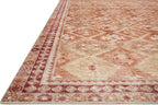 Loloi Layla Collection LAY-16 Natural/Spice 9'-0" x 12'-0" .13" Thick Area Rug, Soft, Durable, Vintage Inspired, Distressed, Low Pile, Non-Shedding, Easy Clean, Printed, Living Room Rug