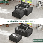 Hobestluk Cloud Single Sofa Memory Foam Couch with Deep Seat L Shaped Sofa with Removable Cover Large Couch for Living Room (Dark Grey, Single Sofa)