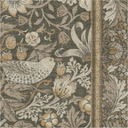 RUGGABLE x Morris & Co Machine Washable Area Rug – Strawberry Thief Stone Gold 6x9, Stain-Resistant, Non-Slip – Medium Rugs for Living Room, Bedroom, Hallway, Entryway & Office–with Cushioned Pad