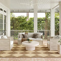 Nuloom Outdoor Performance Collection Sabina Brown/Ivory, 8' Square, Soft and Cozy, High Traffic, Stain Resistant, Easy Clean, Durable Area Rug for Indoor/Outdoor Patio, Deck, Porch, Garden, Courtyard