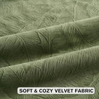 FUTEI Sage Green Velvet Throw Pillow Covers 16x16 Inch Set of 2,Soft Embossed Leaf-Relief Textured Cushion Cases,Natural Home Decor for Couch Living Room
