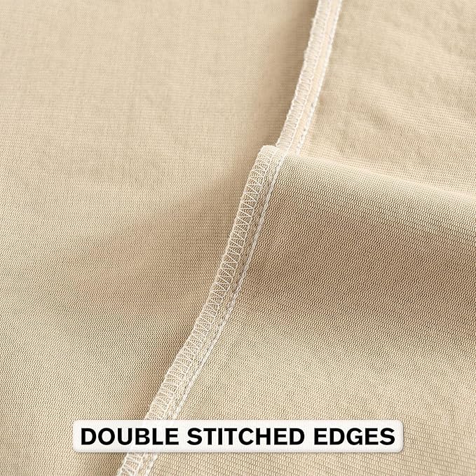 FUTEI Beige Chenille Throw Pillow Covers 26x26 Inch Set of 2,Soft Striped & Diamond Textured Euro Pillow Shams,Modern Home Decor for Couch Living Room