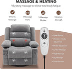 Oversized Recliner Chairs for Adults, 360° Swivel Rocking Recliner with Heat and Massage Lazy Boy Recliner,Recliner Chairs Single Sofa Seat with Cup Holders