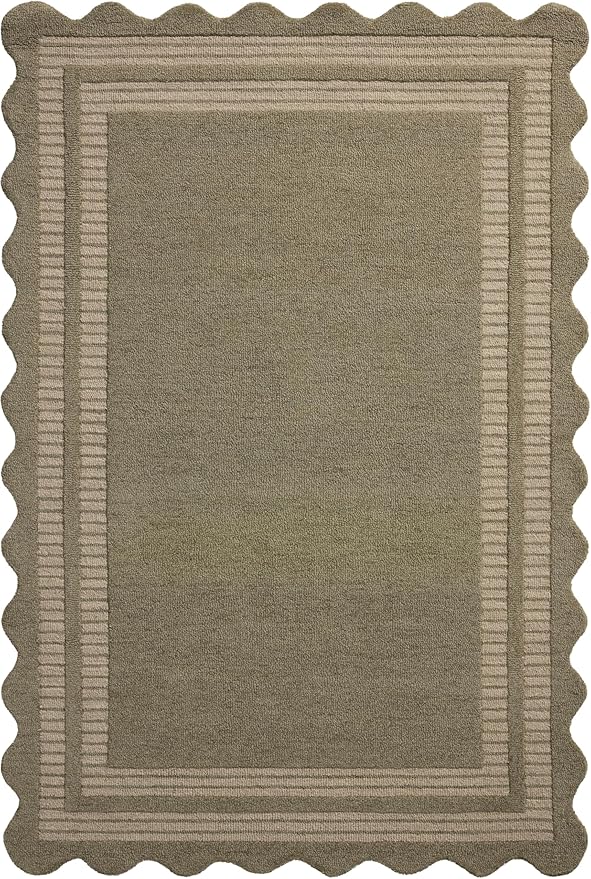 Loloi Chris Loves Julia Scottie Collection SCO-01 Olive/Pebble 8'-6" x 11'-6", .87" Pile Height, Area Rug