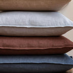 Foindtower Pack of 2, Decorative Linen Soild Throw Pillow Covers Soft Accent Euro Cushion Case Farmhouse Neutral Pillowcase for Chair Couch Sofa Bedroom Living Room Home Decor 18 x 18 Inch Dark Blue