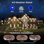 Enbrighten Vibe Eternity Accent Permanent Outdoor Lights for House, 150ft, 36 RGBWIC LEDs, Wide Spacing, 94lm, Tunable White, Everyday Eave Lighting, Smart App, Works with Alexa, Google Home, 85716