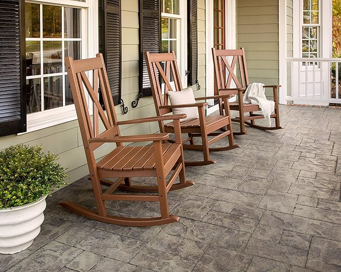 POLYWOOD® Braxton Porch Rocking Chair in Mahogany