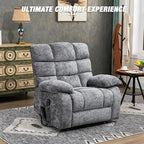 Lazy Boy Recliner Chair with Lumbar Heating ， Adjustment Power Lift Recliner Chair for Elderly/Big and Tall Recliners for People Up to 6'2"/350lb Range