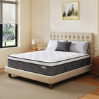 CH CHARME HOUSE King Size Mattress, 12 Inch Hybrid Mattress King Size, Medium Feel Foam and Individual Pocket Springs, Extra Edge Support, Pressure Relief, CertiPUR-US