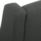 Homepop Home Decor | Upholstered Classic Swoop Arm Accent Chair | Accent Chairs for Living Room & Bedroom | Decorative Home Furniture, Dark Charcoal