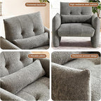 33.9" Accent Chairs, Modern Upgrade Sherpa Fabric Arm Chair Comfy Upholstered Armchair Leisure Single Sofa Chair with a Waist Pillow for Bedroom, Office and Living Room