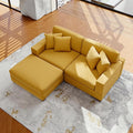 Modular Sectional Couches for Living Room, Modern Loveseat 2-Seater Sofa Couch with Ottoman, Upholstered Couches for Living Room Bedroom, Orange