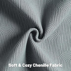 FUTEI Dark Grey Chenille Decorative Throw Pillow Covers 26x26 Inch Set of 2,Soft Cozy Striped Geometric Patterns Euro Pillow Sham,Modern Home Decor for Couch Bed Living Room