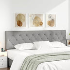 Upholstered Headboard King Size Only for Bed Frame from 65”-78”, Adjustable Height Headboards King with Durable Leg, Fabric Bed Head Board in Modern Button Design, Light Grey