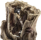 Alpine Corporation WIN326 Indoor Tabletop Light-Up Tiered Rainforest Tree Trunk Water Fountain with LED Lights, 11", Brown