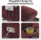 MCombo Power Lift Recliner Chair with Extended Footrest for Elderly People, Fabric 7281 (Burgundy, Small)