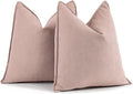 ZWJD Dusty Pink Pillow Covers 22x22 Set of 2 Chenille Throw Pillow Covers with Elegant Design Soft and Luxurious Decorative Throw Pillows for Couch, Bed, and Home Decor