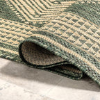 nuLOOM 6' 7" x 9' Outdoor Tribal Geometric Area Rug, Stain Resistant, Weather Resistant, High Traffic, Patio, Balcony, Outside, Ranya Green