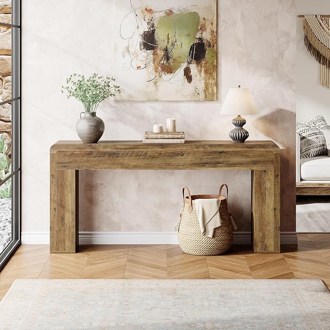 Tribesigns 70.9-Inch Extra Long Console Table, Rustic Wooden Sofa Table Behind Couch, Farmhouse Entryway Console for Living Room, Entryway, Hallway, Foyer (Brown)