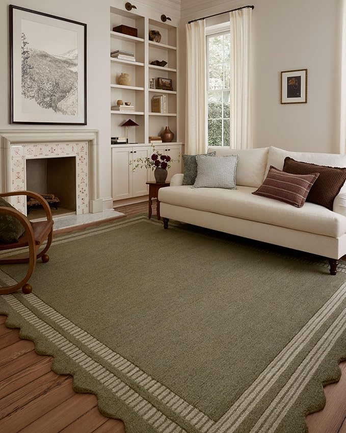 Loloi Chris Loves Julia Scottie Collection SCO-01 Olive/Pebble 8'-6" x 11'-6", .87" Pile Height, Area Rug