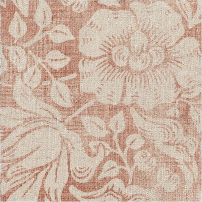 RUGGABLE x Morris & Co Washable Area Rug – Mallow Rust Red 6x9, Stain-Resistant, Non-Slip – Medium Machine Washable Rugs for Living Room, Bedroom, Hallway, Entryway & Office–with Cushioned Pad