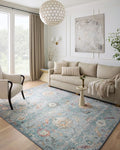 Loloi Margot Collection MAT-06 Denim/Multi 7'-6" x 9'-6" Area Rug feat. CloudPile, No-Shed Easy Clean Large Patterned Area Rug for Living Room, Bedroom, Dining Area