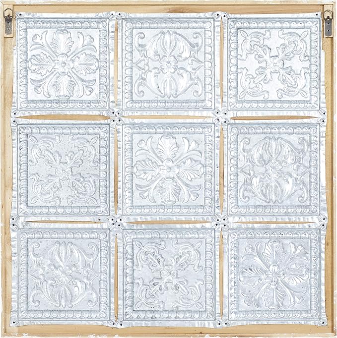 Deco 79 Metal Scroll Home Wall Decor Wall Sculpture with Embossed Details, Wall Art 31" x 2" x 31", White