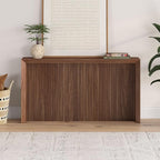 Henn&Hart 56'' Wooden Rectangular Fluted Console Table Entryway Table, Sofa Table for Entryway, Living Room, Couch, Hallway, or Office, Satin Walnut