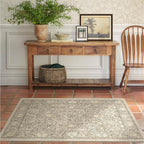 RUGGABLE x Morris & Co Washable Area Rug – Montreal Natural Stone 4x6, Stain-Resistant, Non-Slip – Medium Machine Washable Rugs for Living Room, Bedroom, Hallway, Entryway & Office–with Cushioned Pad