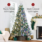 Best Choice Products 12ft Pre-Lit Scotch Pine Christmas Tree, Premium Frosted Pre-Decorated Artificial Holiday Decor w/ 3,630 Branch Tips, 2-in-1 White and Multicolor LED Lights, Cordless Setup