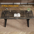 Tribesigns 70.86-Inch Large Executive Desk, Industrial Home Office Computer Desk, Simple Long Writing Study Table Business Furniture (Oak/Black)