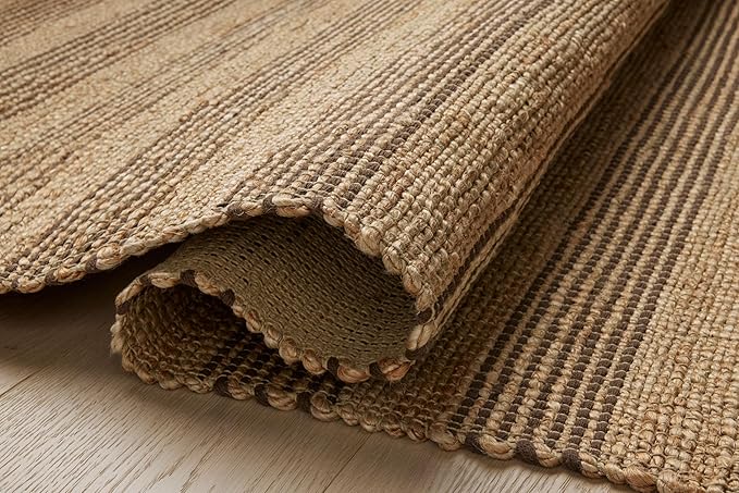Loloi Chris Loves Julia Judy Collection JUD-06 Natural/Chocolate 2'-6" x 7'-6" Runner Rug
