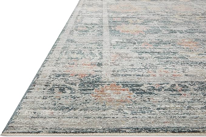 Loloi Magnolia Home by Joanna Gaines Millie Collection MIE-01 Blue/Multi 11'-6" x 15'-7", .25" Pile Height, Area Rug