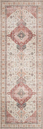 Loloi Skye Collection SKY-02 Ivory/Berry 8'-0" x 8'-0" Round Area Rug