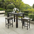Crosley Furniture Palm Harbor Wicker Counter Height Outdoor Bar Stools, Set of 2, for Backyard, Patio, Deck, Brown