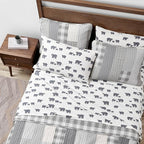 Eddie Bauer - Flannel Sheets Queen Size, Anti-Pilling & Wrinkle Resistant Cotton, Touchably Soft for All-Season Comfort - Bed Sheets with Matching Pillowcases & Fitted Sheet (Bear Family Grey)